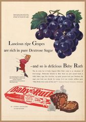 Baby Ruth レトロミニポスター B5サイズ 複製広告 ◆ ベビールース チョコバー キャンディーバー 軽食 スナック USAD5-486