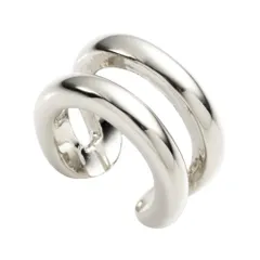 【シルバー × フリーサイズ】[Cream dot. クリームドット公式] イヤーカフ レディースイヤーカフ イヤカフ 片耳用 ダブルライン ミニマム 軟骨 シンプル メタル 可愛い