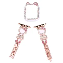 【新着商品】ハローキティ アップルウォッチ バンド AppleWatchバンド アップルウォッチベルト 装着簡単 iWatchに対応 保護ケース付き レディース 交換ベルト [THEBEASTPIE] おしゃれ 可愛い 45mm 44mm 42mm 40mm