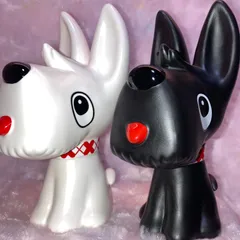 内藤ルネ ユニコーン 陶器 置物 赤と緑 2個セット