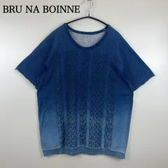 BRU NA BOINNE rope print indigo S/S sweat 8135-M ブルーナボイン 半袖 プルオーバー スウェット ロープ柄 インディゴ 藍染 アメカジのサムネイル