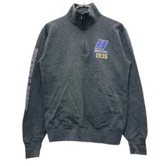 Champion プリントスウェット トレーナー S チャコールグレー チャンピオン ハーフジップ 裏起毛 古着卸 アメリカ仕入 a708-5565
