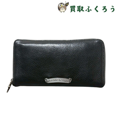 【美品中古】クロムハーツ Chrome Hearts　REC F ZIP ラウンドファスナー 財布　ウォレット レザー 　黒　ブラック　シルバー　ダガー　レシート・修正インボイス付き