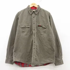 XL/古着 エルエルビーン LLBEAN 長袖 ブランド シャツ メンズ 80s ボタンダウン 緑系 グリーン 内側フランネル spe 25mar10 中古 トップス