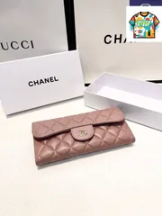 【今日特価】Chanel シャネル クラシック二つ折りシリーズ 牛皮で作り精巧耐久性に優れ触感にも優れる-WTO輸入2
