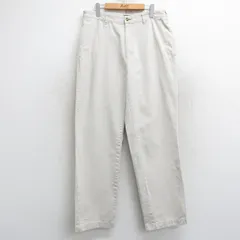 W34/古着 トミーヒルフィガー ブランド パンツ メンズ 90s ワンポイントロゴ コットン 薄ベージュ カーキ 25may28 中古 ボトムス ロング