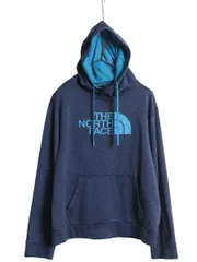 【お得なクーポン配布中!】 ノースフェイス プリント スウェット フード パーカー メンズ M ジャージ 素材 ストレッチ 裏 フリース プルオーバー トレーナー ツートン