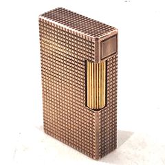 S.TDupont デュポン ローラー式 ガスライター ゴールド スクエア 付属品あり 火花確認済み【PF-63】