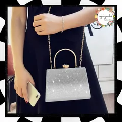 パーティーバッグ 結婚式 クラッチバッグ おしゃれ がま口 ハンドバッグ キラキラ ミニチェーンバッグ 斜めがけ ショルダーバッグ 小さめ お呼ばれ バッグ 韓国風 キャババッグ 上品 かばん 披露宴 二次会 フォーマル 人気3WAY仕様 86YWNY-004