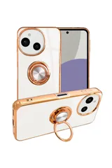 【在庫セール】シズカウィル AQUOS sense9 SH-53E SHG14 SH-M29 スマホケース スマホリング グリッティア アクオスセンス9 リング付きケース 1個入り パールホワイト