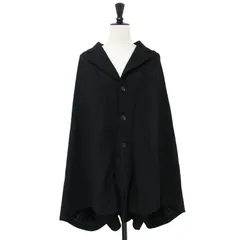COMME des GARCONS コムデギャルソン ジャケット ブラック 黒 サイズ:FREE ウール テーラードカラー ポンチョ ジャケット / ケープ アウター Aライン 1980s ヴィンテージ  アウター ブルゾン 上着【レディース】