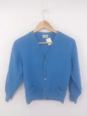 ◇ UNITED COLORS OF BENETTON イタリア製 長袖 ニット カーディガン サイズ48 ブルー レディース E  【1302160015337】