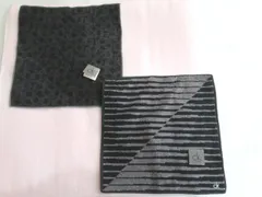 ２枚セット☆CK　Calvin Klein タオル ハンカチ　ブラック系　未使用　綿１００％　カルバンクライン　約２４×２４㎝