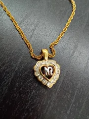 NINA RICCI ニナリッチ ハート ラインストーン ネックレス ペンダント アクセサリー ゴールドカラー