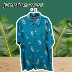 junction WEST　アロハシャツ　ボタニカル柄　カクテル　グリーン　T-840