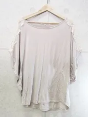 BLACK BY MOUSSY ブラックバイマウジー カットソー 半袖 ドルマン レース ベージュ Fサイズ 0704S080-1180のサムネイル