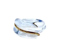 バカラ　クリスタルリング　約10号 TIFFANY&Co. バカラ Baccarat クリスタルリング K18イエロー