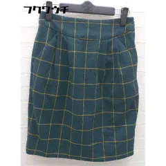 ◇ JEANASIS ジーナシス サイドジップ チェック 膝丈 コクーン スカート サイズM グリーン イエロー レディース 【中古】 【1002801468873】