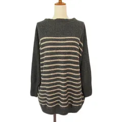 スタディオクリップ Studio Clip カーディガン 2way ロング ドルマンスリーブ 無地 ボーダー ウール 長袖 グレー