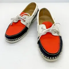 CHRISTIAN LOUBOUTIN クリスチャンルブタン デッキシューズ スタッズ ローカット スニーカー シューズ カジュアル メンズ 41 26cm相当 レッド ネイビー 靴 DF16668■のサムネイル