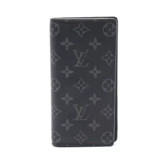 ルイ・ヴィトン LOUIS VUITTON 二つ折り長財布 ポルトフォイユ ブラザ  M61697 ブラック PVCコーティングキャンバス ポルトフォイユ・ブラザ メンズ Used A