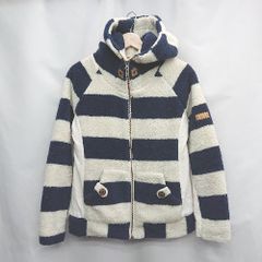 ◇ ⊇ ROXY ロキシー 配色 長袖 ボアジャケット サイズM ホワイト ネイビー系 レディース E  【1505130011029】