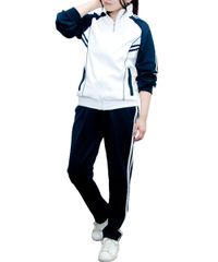 レディース ジャージ 上下 セット セットアップ ホワイト 白  AK031
