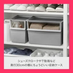 【スタッフおすすめ！】ライクイット (like-it) 収納ボックス 小物収納 収納ケース コンテナー スリム 深型 約幅19x奥26.8x高26cm グレー 日本製 JTRー04 再生材30%以上使用 玄関収納 下駄箱 お出かけグッズ ア