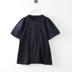 【値下げ】2022SS スピック＆スパン Spick&Span ローンレースコンビプルオーバー/ブラック コットン カットソー Tシャツ【2400014022360】のサムネイル
