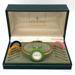 ◆GUCCI◆グッチ 不動 1100-L チェンジベゼル クォーツ 腕時計 4色