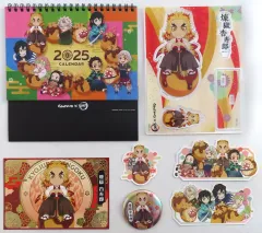 【中古】グッズセット 煉獄杏寿郎 2024年描き下ろしキャラクターセット+両A面オリジナル25年カレンダー付き 「築地銀だこ×鬼滅の刃 旨さ高まる!集え!銀だこへ!!」 受注生産限定