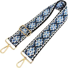 Purroo ショルダーストラップ バッグ用 太め ショルダーベルト 後付け 単品 ショルダー紐 付け替え 調節可能(ブルー)