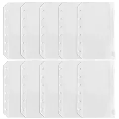 【特価セール】A7 ミニ6穴 10枚 ファスナーポケット DY.2ten クリアポケット PVC バインダーポケット システム手帳 リングファイル システム手帳リフィル リフィル 差し替え 多功能 小物収納 整理 紛失防止 超軽量 ポータブル 一目瞭然