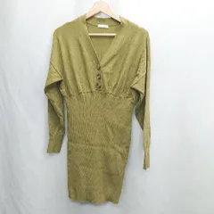 ◇ ⊆ リゼクシー シンプル　長袖 ニットセーター サイズF カーキ系 レディース E  【1505220002289】