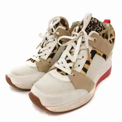 マイケルマイケルコース Michael michael kors スニーカー シューズ ハイカット アニマル柄 ハラコ 6 黄 イエロー 白 ホワイト /JS