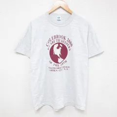L/古着 ラッセル 半袖 ビンテージ Tシャツ メンズ 00s EARTH クルーネック 薄グレー 霜降り 24aug01 中古