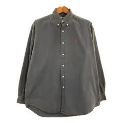 RALPH LAUREN ラルフローレン BLAKE ボタンダウン 長袖シャツ ワンポイントロゴ ブルー (メンズ L) 中古 古着 R4101