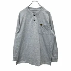 Wrangler 長袖 ロンT Lサイズ ラングラー ハーフボタン 胸ポケット グレー 古着卸 アメリカ仕入 t2407-3156