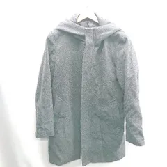 ■ ⊇ GU ジップアップ 長袖 ロングチェスターコート サイズS チャコールグレー レディース E  【1410100058877】のサムネイル