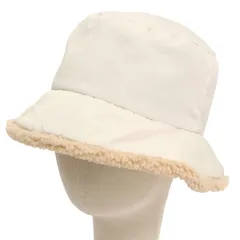 niko and... ニコアンド 秋冬★ バケットハット シェルパライニング ウィンター ボアトリム Sz.F レディース 白