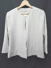 ◇ Θ ◎ GLACIER グラシア ノーカラー 長袖 ジャケット サイズM ライトグレー系 レディース E  【1505290022767】