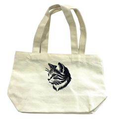 トラ猫の刺しゅうトートバッグ（小）