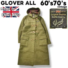 【入手困難】 60s70s グローバーオール  裏 チェック柄ダッフルコート モスグリーン ♪