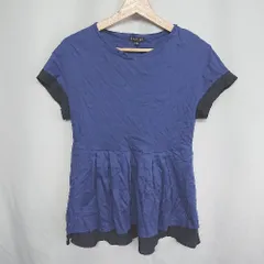 ◇ ⊂ INDIVI インディヴィ コットン　ポリエステル 七分袖 カットソー サイズ ３８ ブルー系 レディース E  【1409240070009】