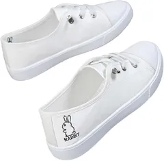 ReiLuana スニーカー レディース シューズ 靴 キャンバス 浅い ローファー スリッポン 軽い 通学 人気 カワイイ お洒落 大人 フラット ぺたんこ ローヒール 通勤 疲れない 蒸れない 外履き 軽量(ホワイト,  23.5 cm)