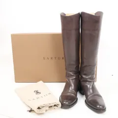 ■激レア■ サルトル ロングブーツ 本革 ゴールド金具 ブラウン 1490A SARTORE サルトル ブーツ ジョッキーブーツ 正規品 ロングブーツ