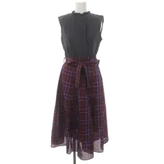 ジルバイジルスチュアート JILL by JILLSTUART オータムタータンチェックワンピース ドッキングワンピース ロング ノースリーブ FR ボルドー チャコールグレー /HS ■OSのサムネイル
