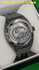 新品✨ GUCCI 腕時計 シンク 137.3 ホワイト シェリーライン 稼働 GUCCI グッチ シェリーライン 腕時計 GP/革 レディース ブランド