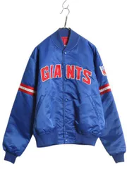 【お得なクーポン配布中!】 90s USA製 NFL オフィシャル スターター ジャイアンツ ナイロン サテン スタジャン メンズ L / 古着 オールド 中綿 キルティング ライナー