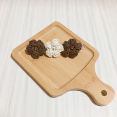 ハンドメイド　ヘアクリップ　かぎあみ　フラワー　ヘアアクセサリー　プレゼント